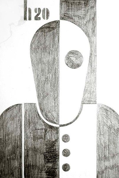 Homem, 1920 (crayon no papel) de Heinrich Hoerle