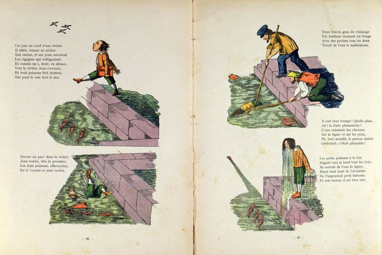 "A história de Jean Nez-en-l&39;Air", ilustração da tradução de Hoffmann "Struwelpeter" feita por Trim (Louis Gustave Regensburg, 1827-1900), c.1850 de Heinrich Hoffmann