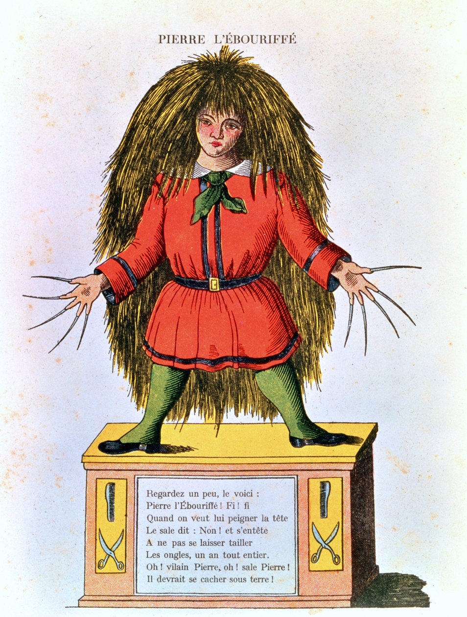 &39;Pierre l&39;Ebouriffe&39;, ilustração da tradução francesa de &39;Struwwelpeter&39; de Hoffmann feita por Trim (Louis Gustave Ratisbonne, 1827-1900), c.1850 de Heinrich Hoffmann