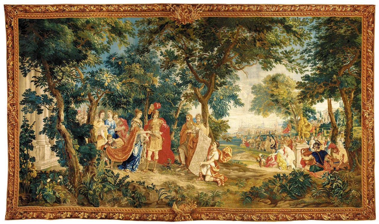 Uma Tapeçaria Histórica de Bruxelas, finais do século XVII (lã e seda) de Heinrich II Reydams