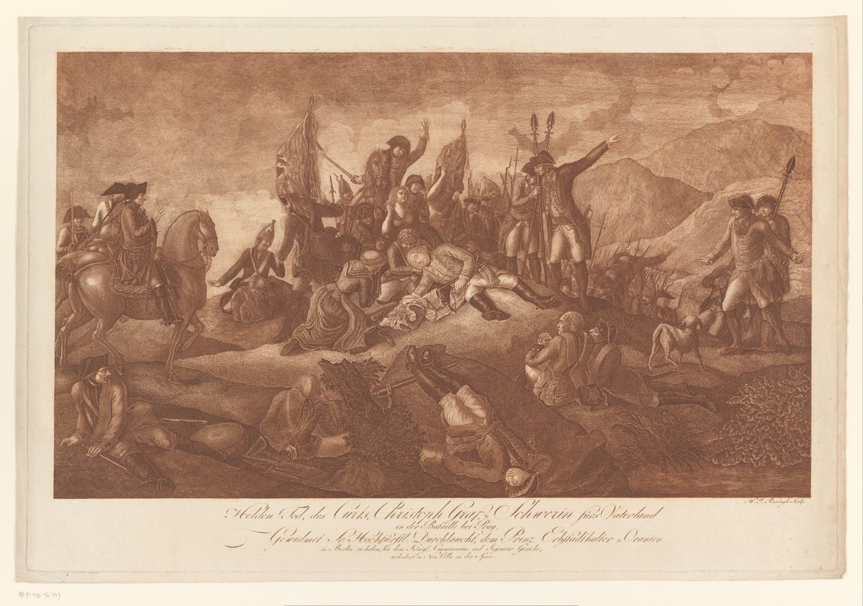 Morte heróica de Christoph Schwerin na Batalha de Praga de Heinrich Jan Penningh
