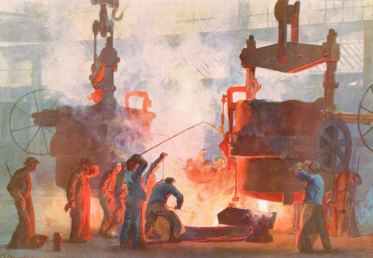 Aço fundido em Krupp - H. Kley de Heinrich Kley