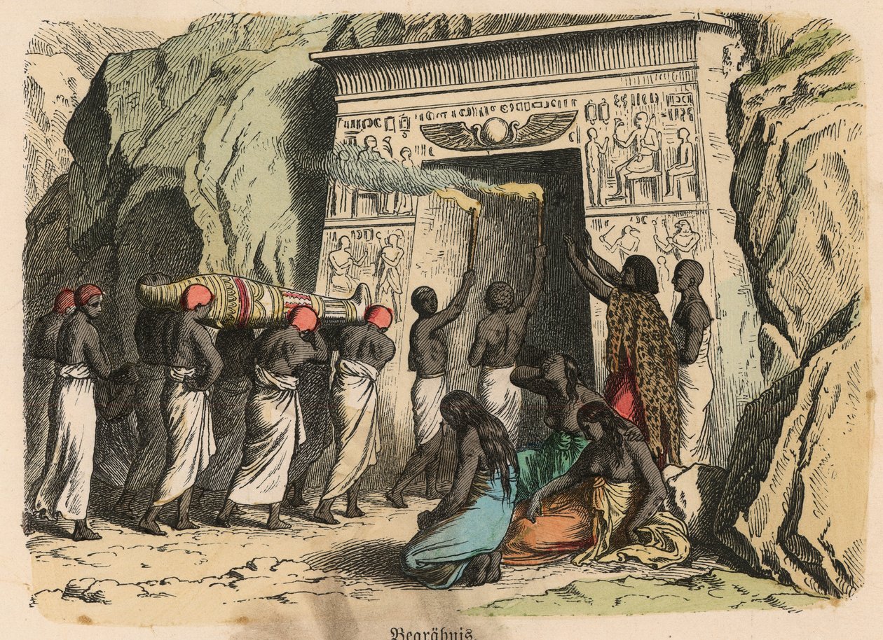 Antigo Egipto: Antigo Egipto: cerimónia fúnebre ritual de Heinrich Leutemann