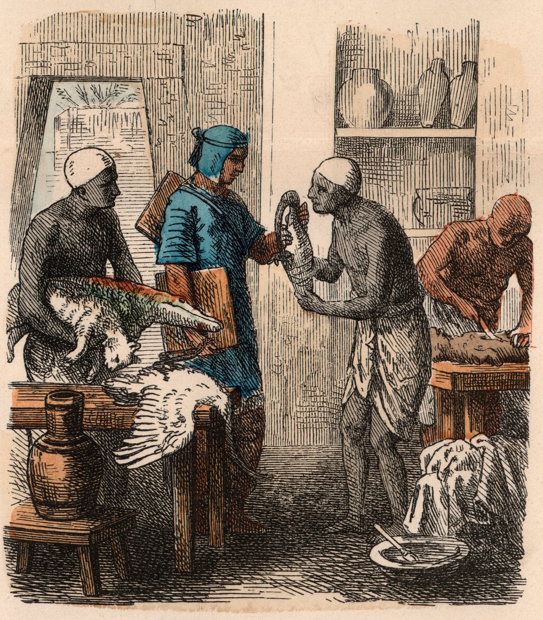 Egito Antigo: Embalsamamento de Animais, 1866 de Heinrich Leutemann