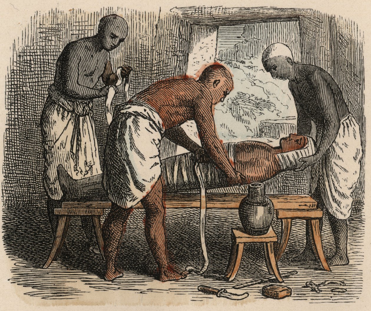 Egito Antigo: Envolvimento da Múmia, 1866 de Heinrich Leutemann