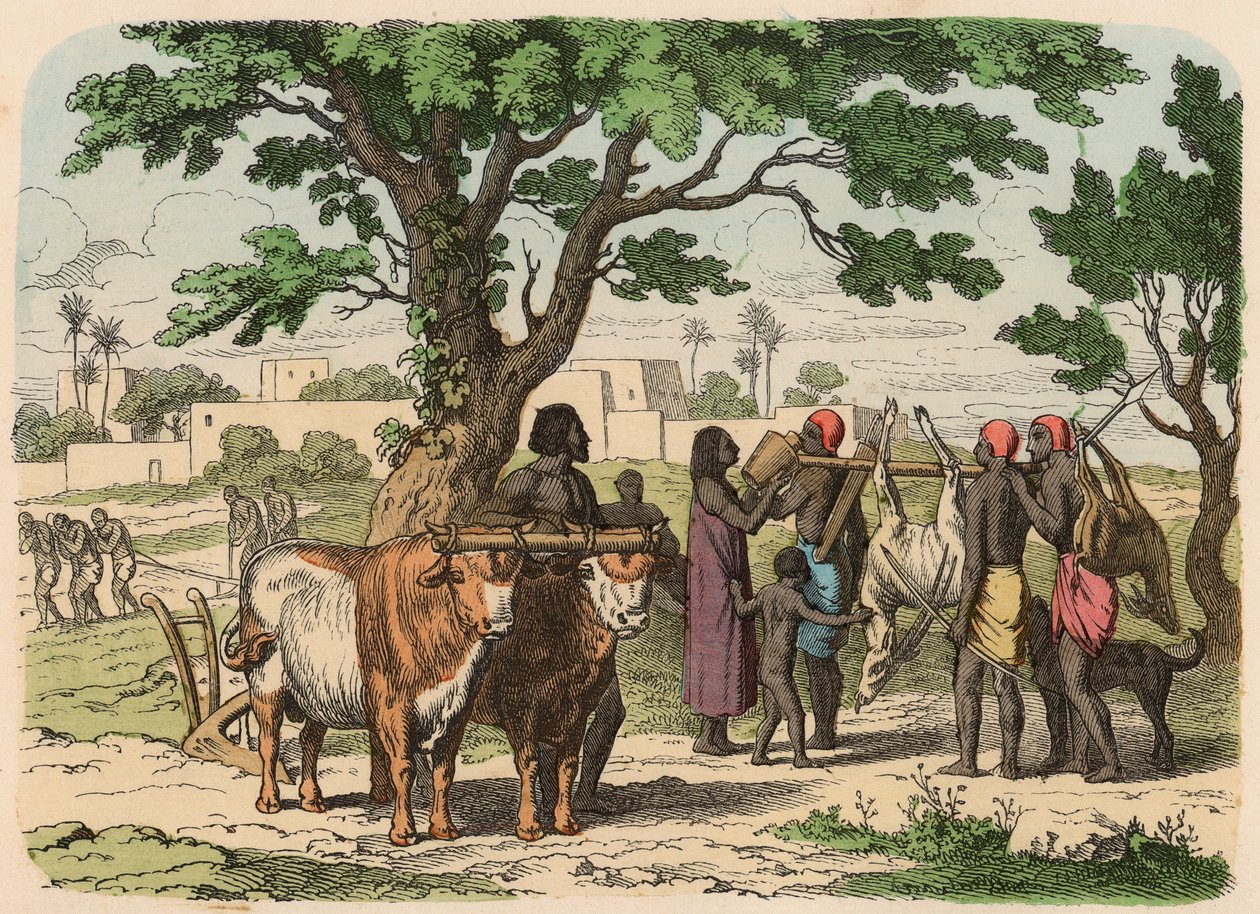 Antigo Egipto: agricultura e caça de Heinrich Leutemann