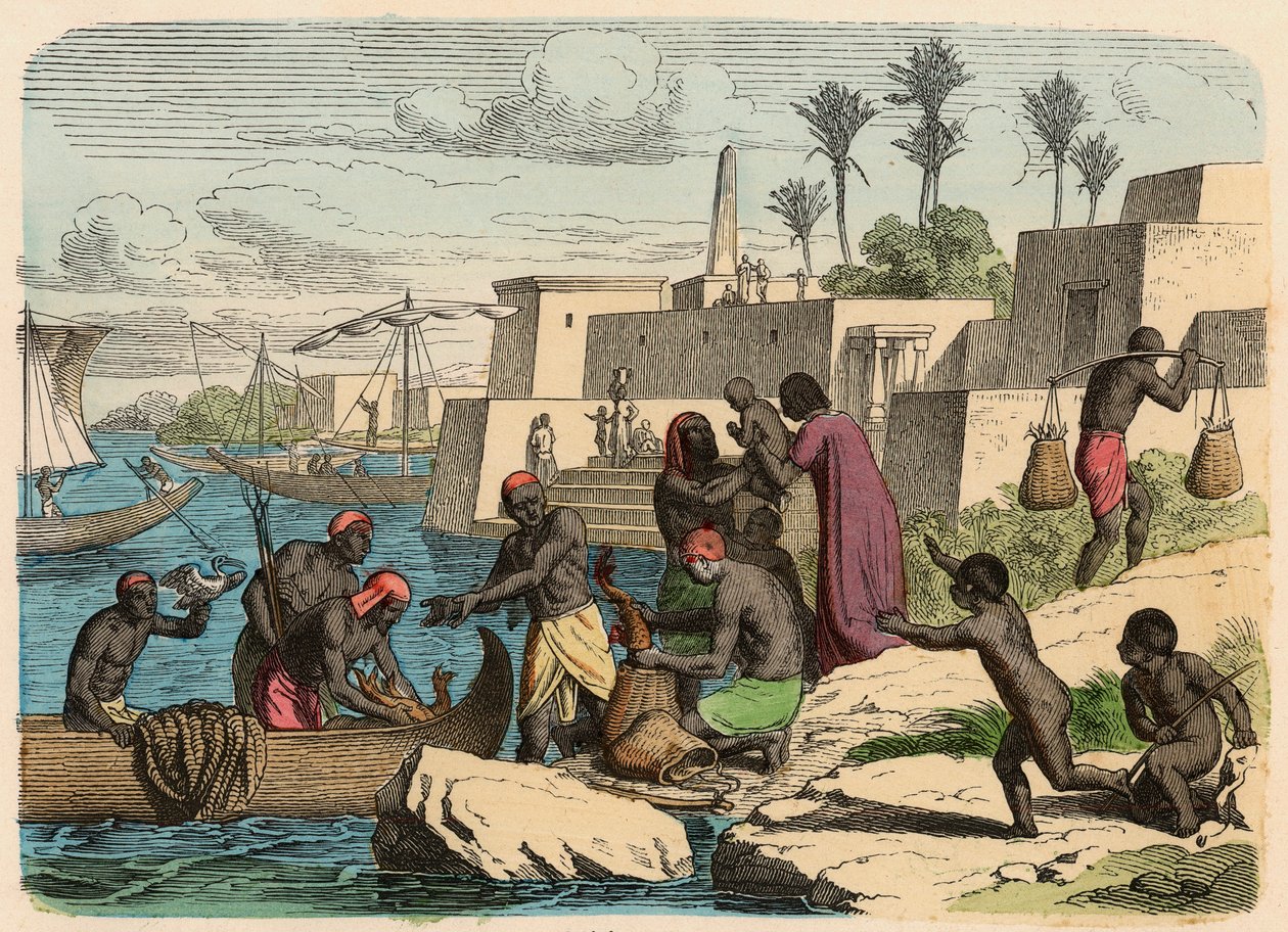 Antigo Egipto: pesca de Heinrich Leutemann