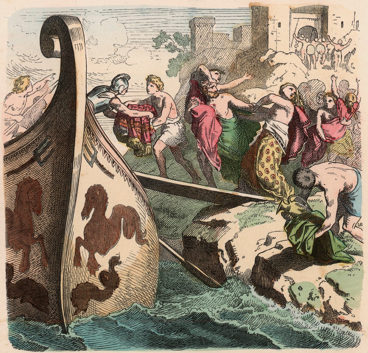 Grécia Antiga: Viagens Marítimas, Piratas de Heinrich Leutemann