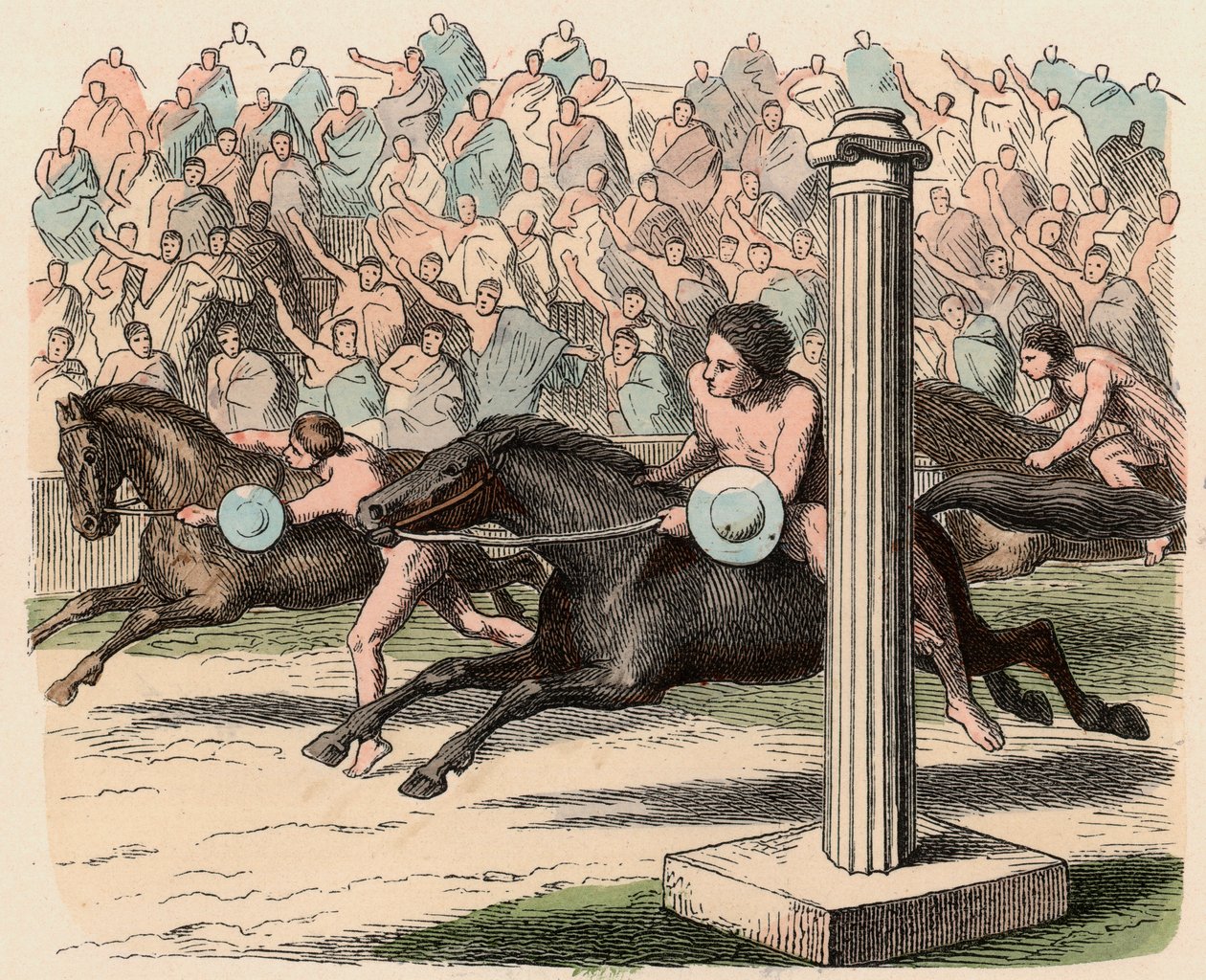 Grécia Antiga: Esporte: Montar e desmontar de um cavalo em alta velocidade de Heinrich Leutemann