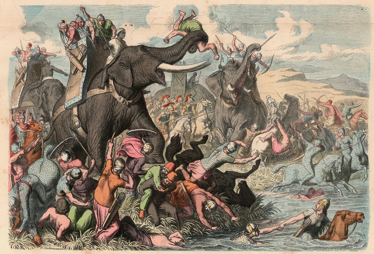 Grécia Antiga: Campanha de Guerra de Alexandre o Grande nos Balcãs 335 AC de Heinrich Leutemann