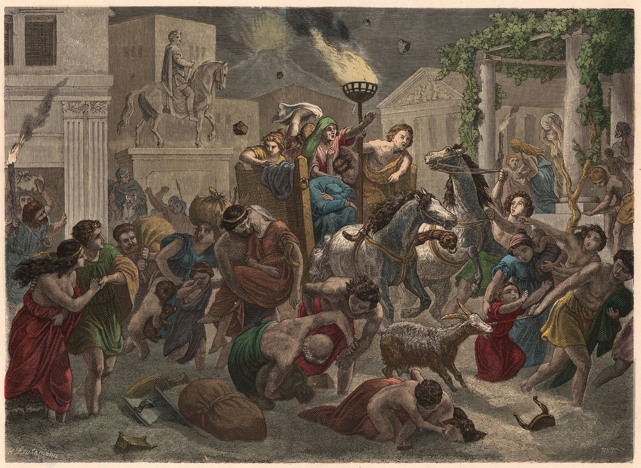 Roma Antiga: Erupção do Vesúvio, 79 d.C. de Heinrich Leutemann