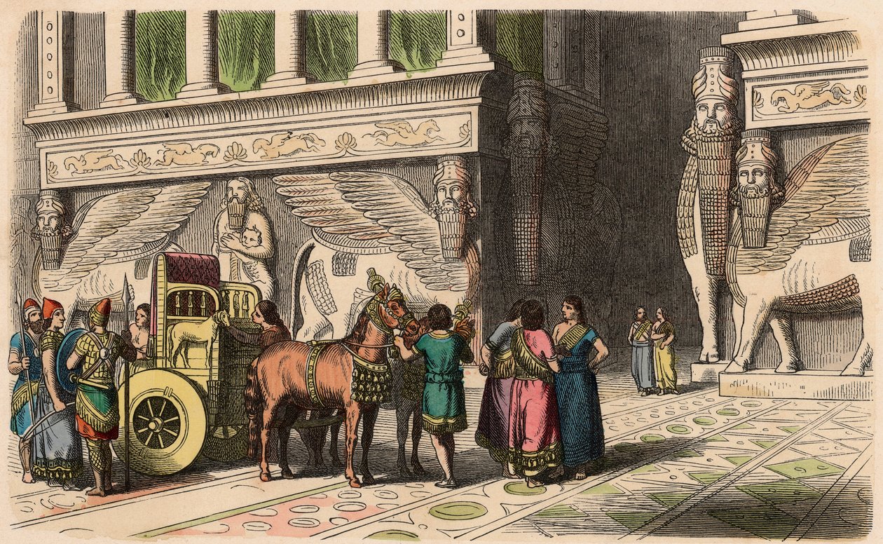 Assírio: Palace-Portal de Heinrich Leutemann