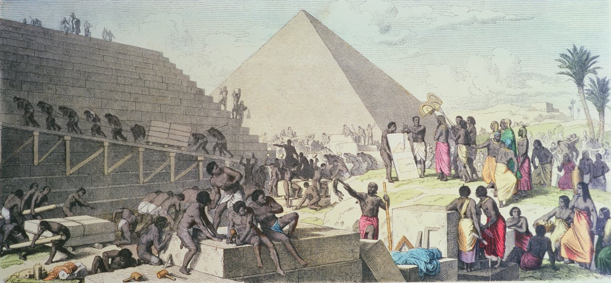 A construção das pirâmides de Heinrich Leutemann