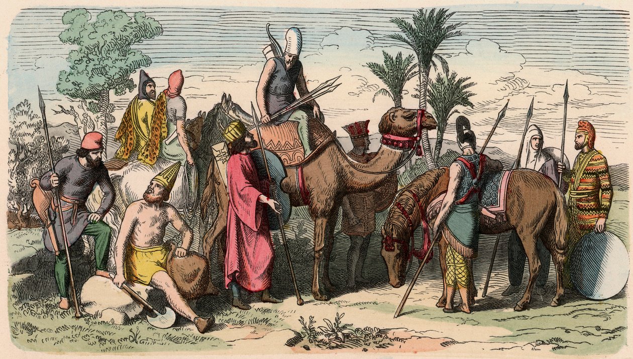 Antigo Oriente - Persas: vestido do exército persa de Heinrich Leutemann