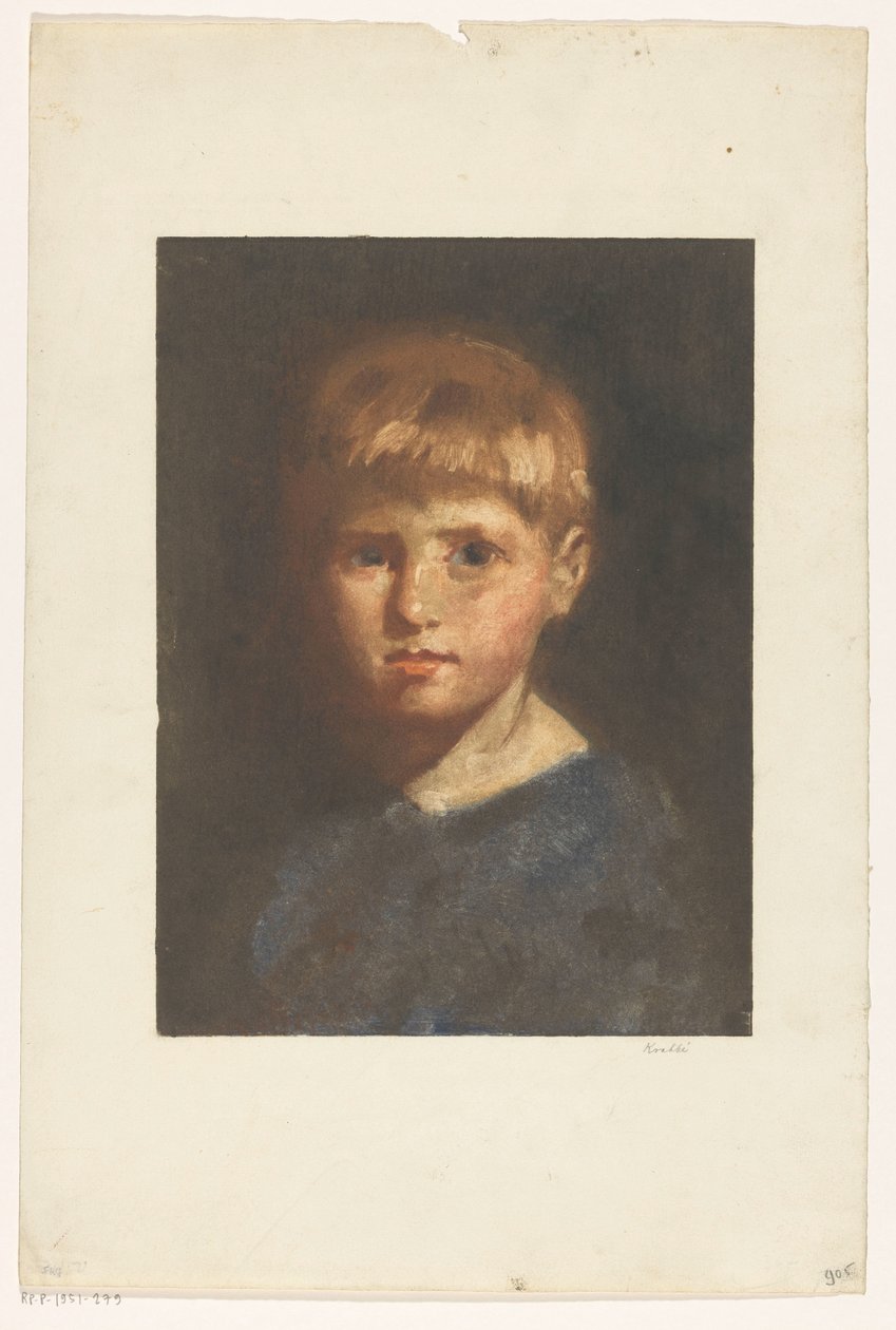 Retrato de um rapaz desconhecido de Heinrich M. Krabbé (signed by artist)