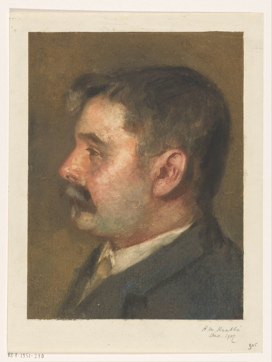 Retrato de um homem desconhecido de Heinrich M. Krabbé (signed by artist)