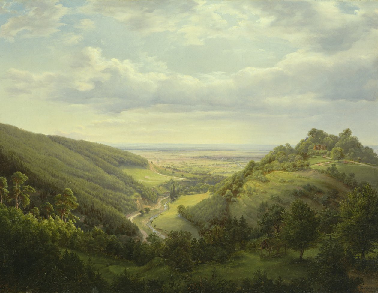 Vista da Montanha Sagrada e o Passo da Montanha, 1846 de Heinrich Schilbach