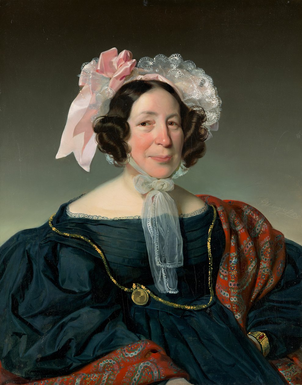 Retrato de meio comprimento da mulher de um burguês vienense de Heinrich Schlesinger