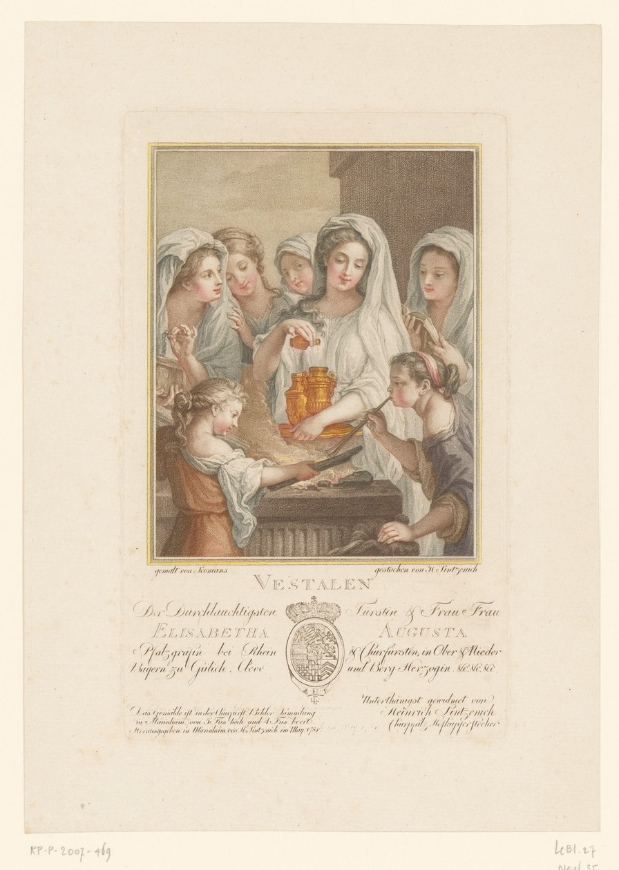 As virgens vestais sacrificando em um altar de Heinrich Sintzenich