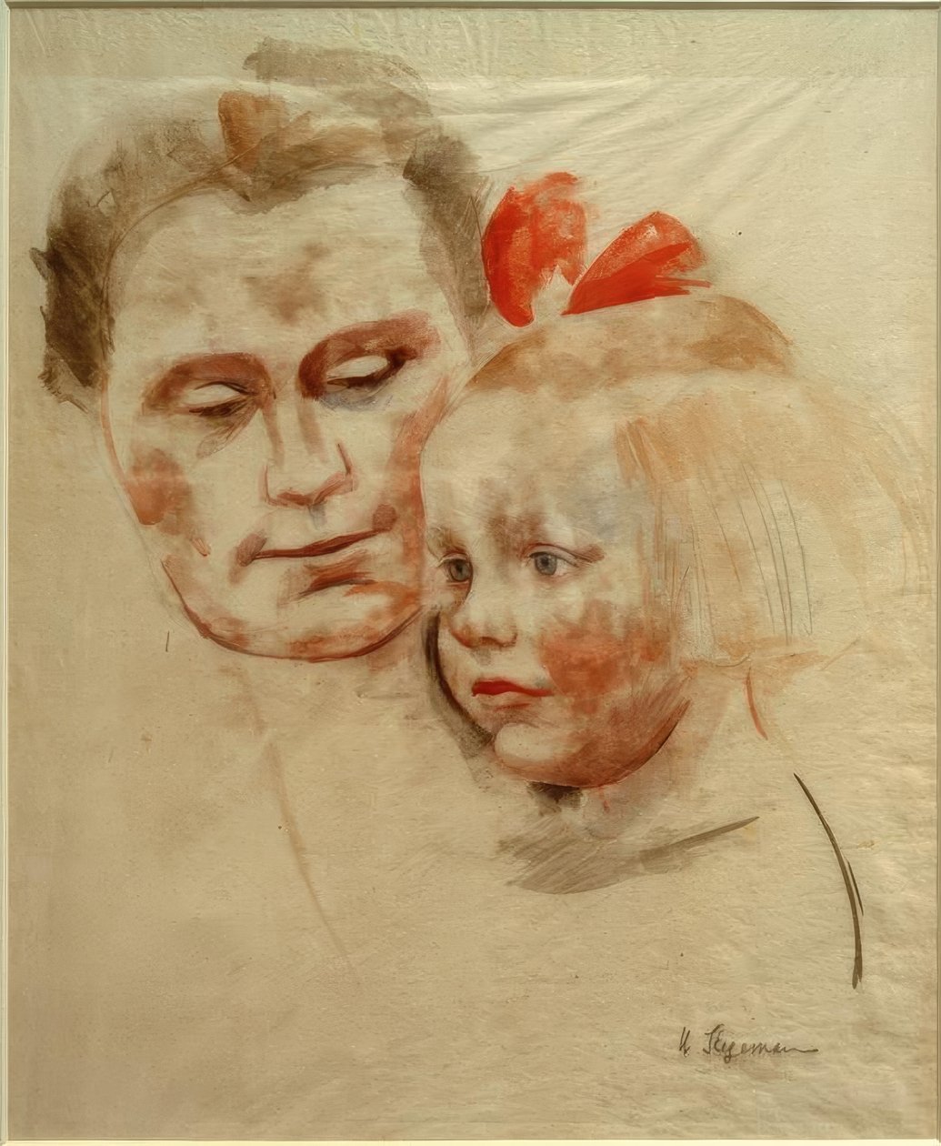 Mãe com filho (Anna e Kate Werner) de Heinrich Stegemann
