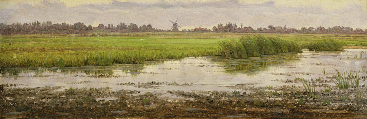 Os alcances superiores do Alster, c.1834-35 (óleo sobre papel montado a bordo) de Heinrich Stuhlmann