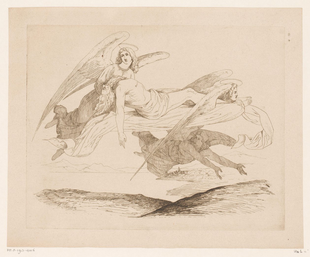 Santo transportado por anjos de Heinrich Vianden