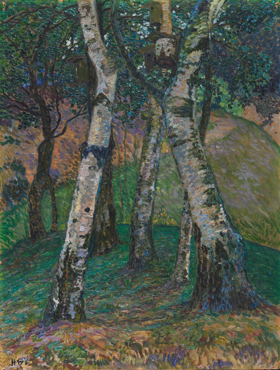 Bétulas no Barkenhoff, 1913. de Heinrich Vogeler