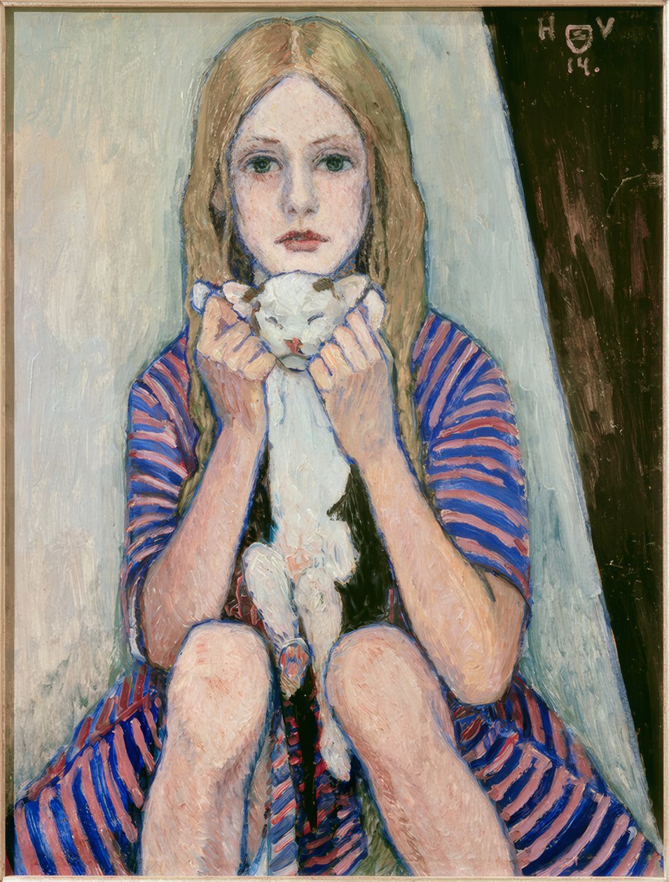Criança com gato de Heinrich Vogeler