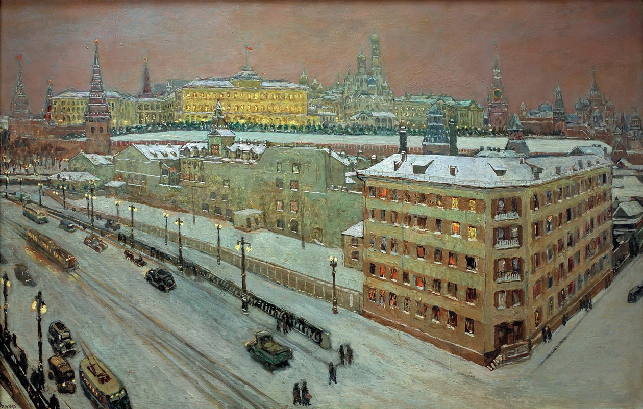 Moscou à noite, 1939. de Heinrich Vogeler