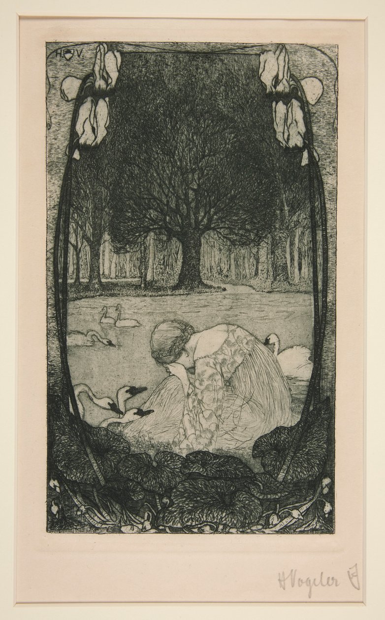 Mulher a Chorar no Lago de Heinrich Vogeler