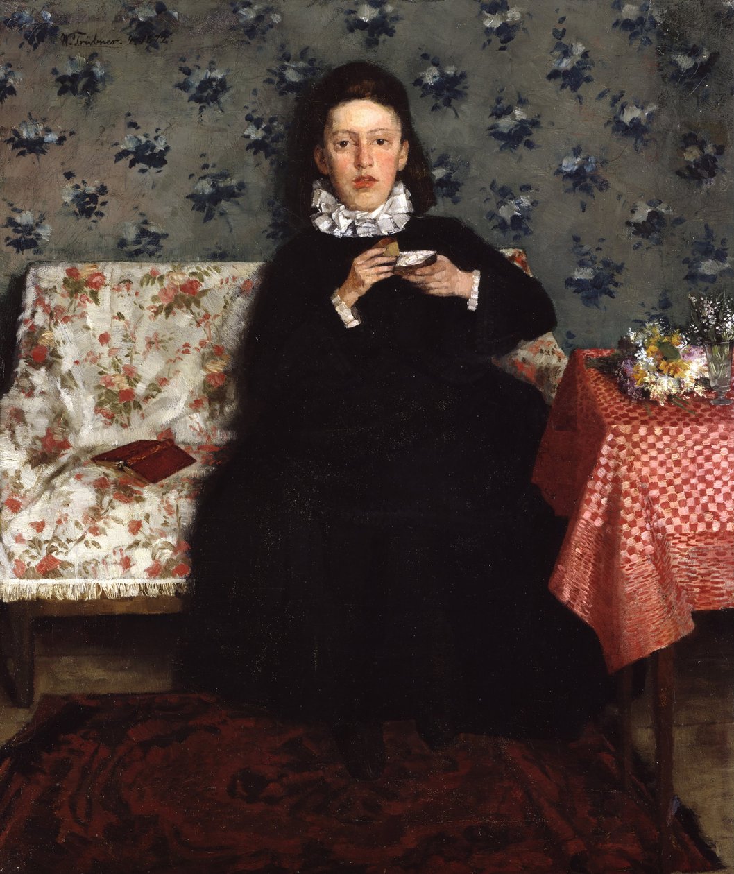 No sofá, 1872 de Heinrich Wilhelm Trübner