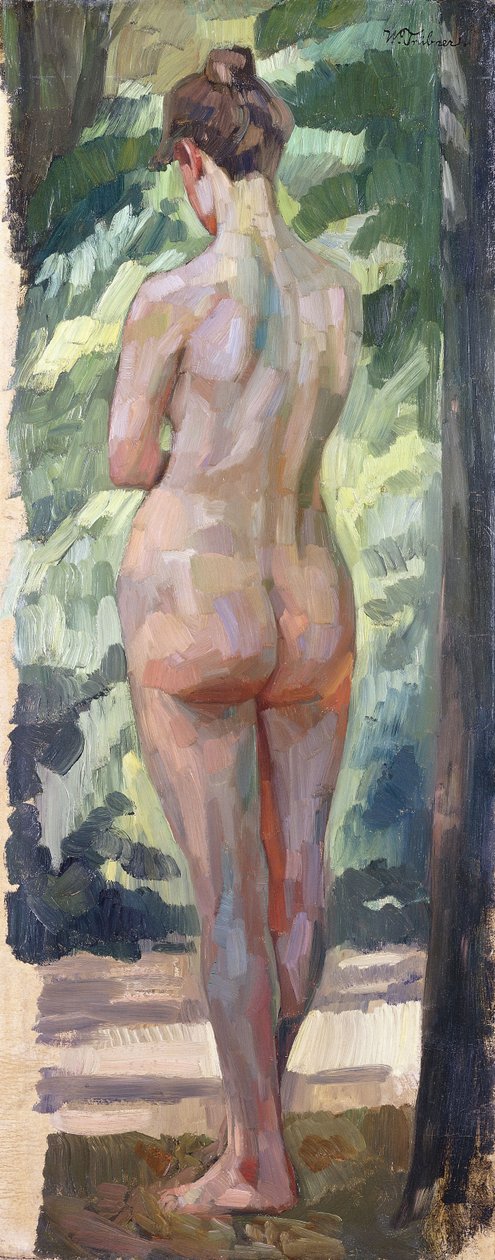 Em pé nu; Ato de costas, 1898 de Heinrich Wilhelm Truebner