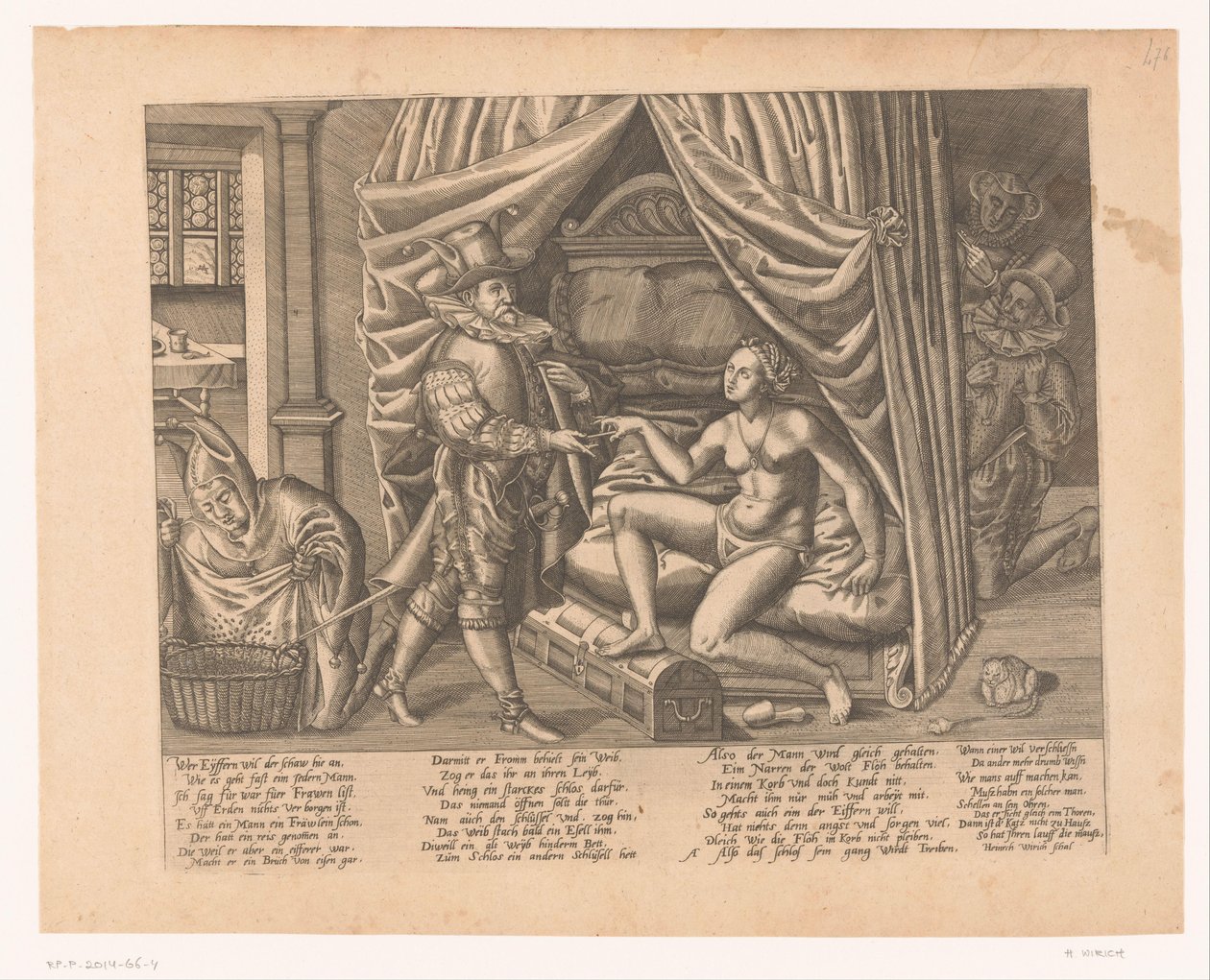 Alegoria de um homem que prende uma mulher a um cinto de castidade de Heinrich Wirich