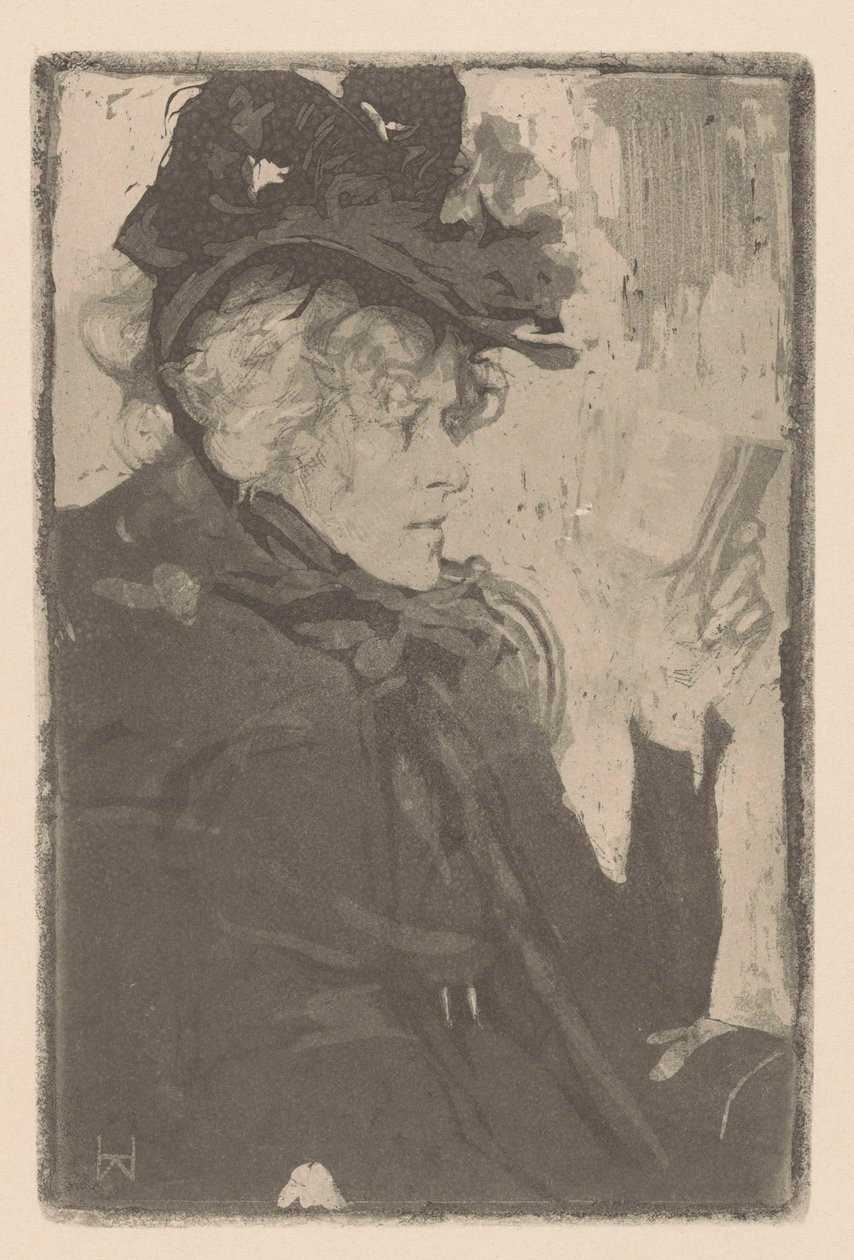 mulher lendo de Heinrich Wolff