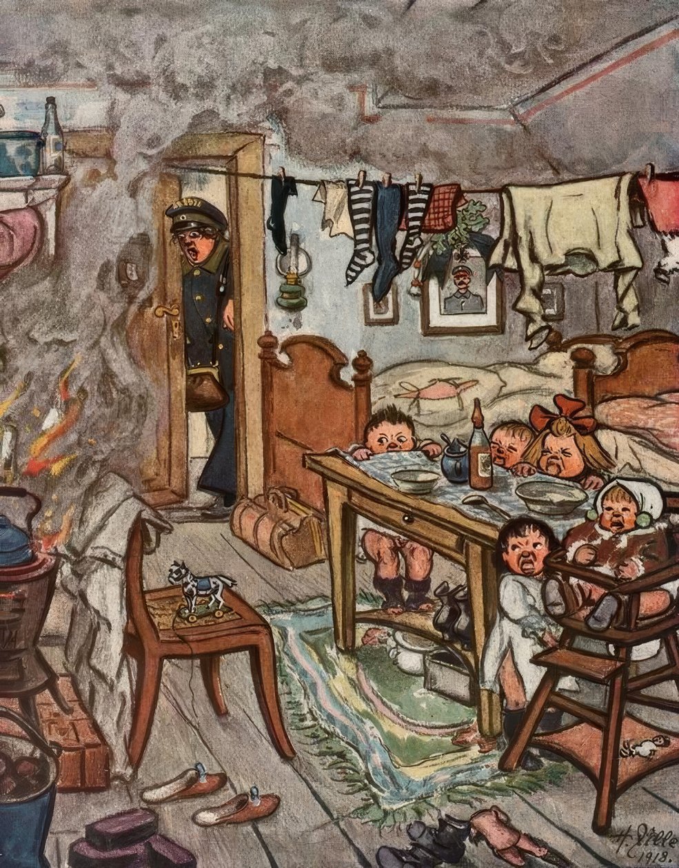 Senhor, crianças! Você não pode deixá-los sozinhos! de Heinrich Zille