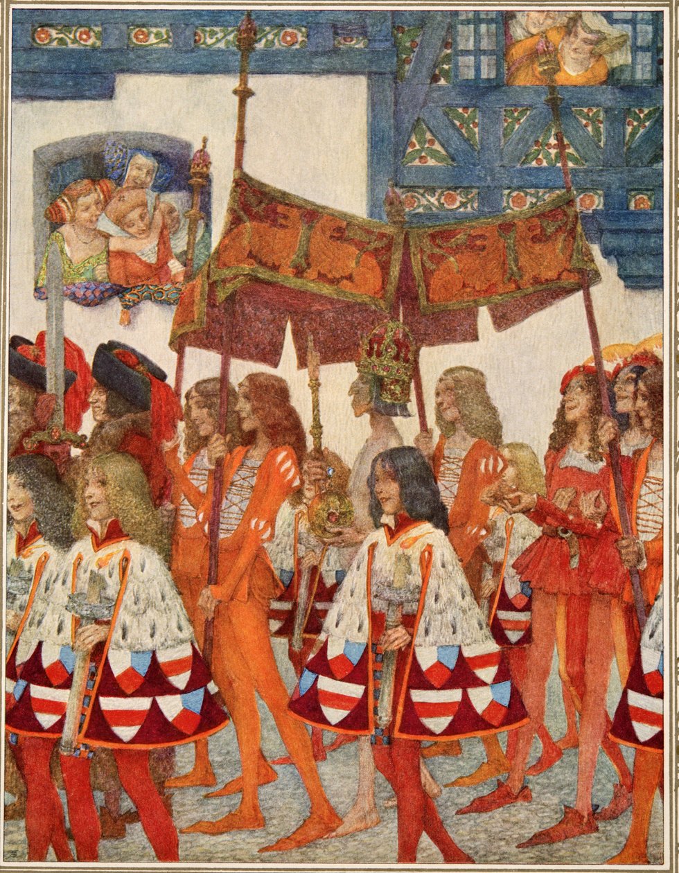 Os Emporers New Clothes from Tales por Hans Christian Andersen, pub. 1911 de Heinrich and Urban Lefler