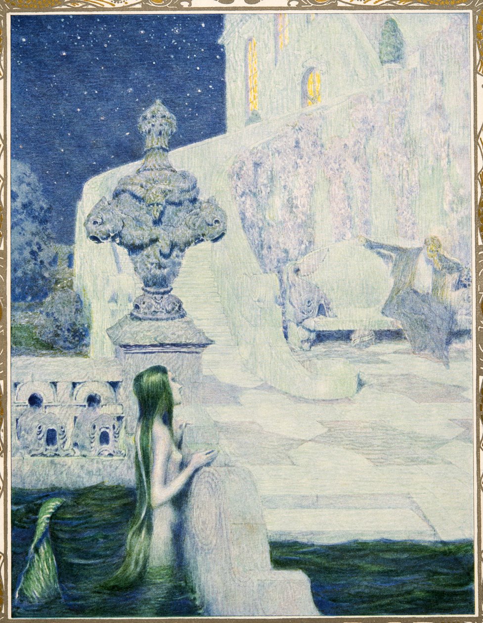 A empregada doméstica pequena do mar dos contos por Hans Christian Andersen, bar. 1911 de Heinrich and Urban Lefler