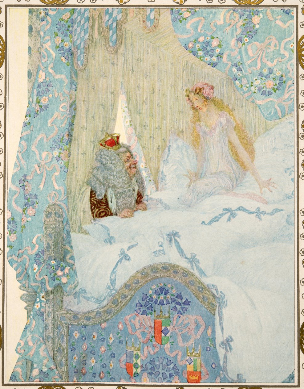 A princesa na ervilha dos contos por Hans Christian Andersen, bar. 1911 de Heinrich and Urban Lefler
