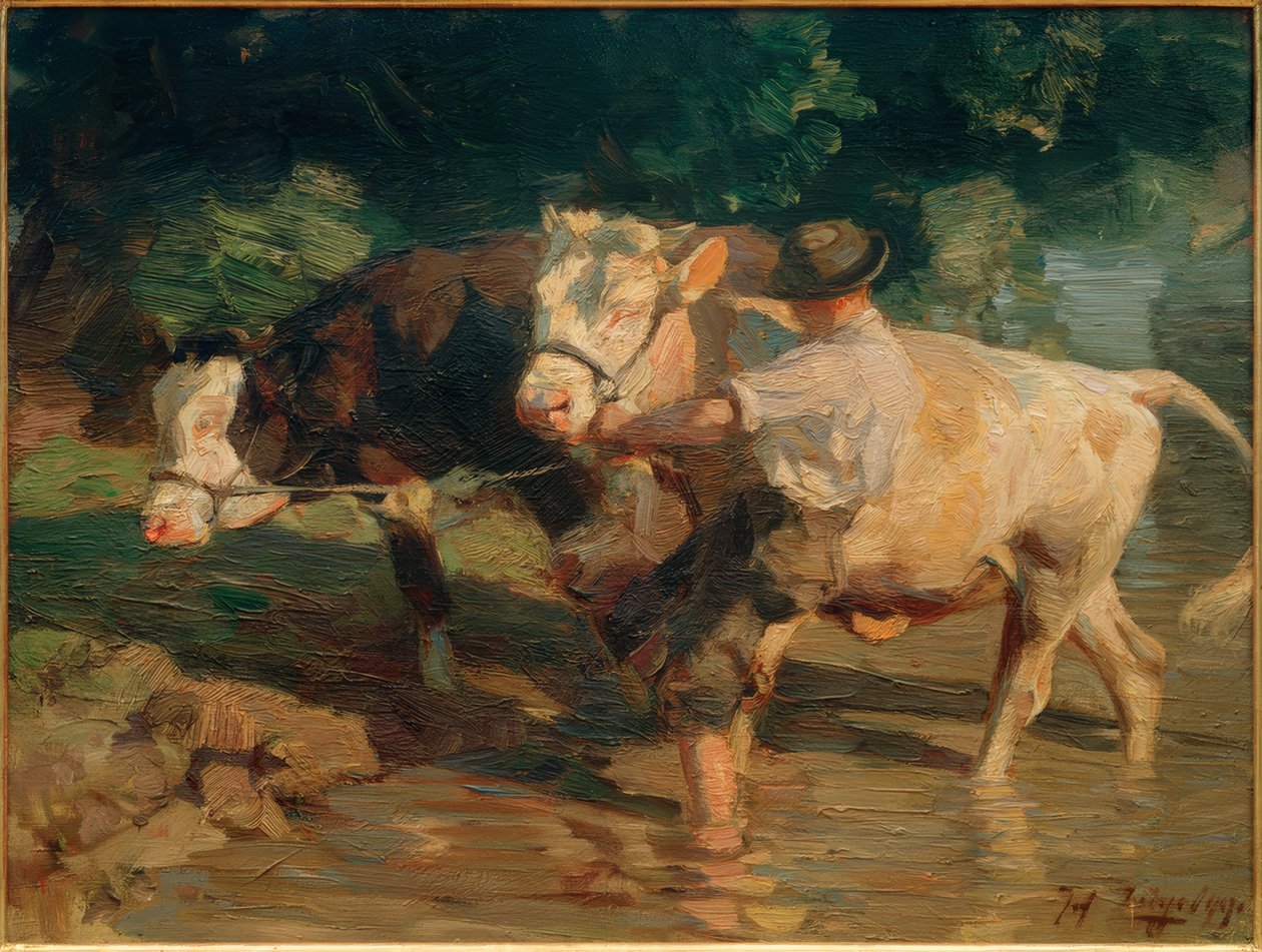Cheque claro e preto de Heinrich von Zügel
