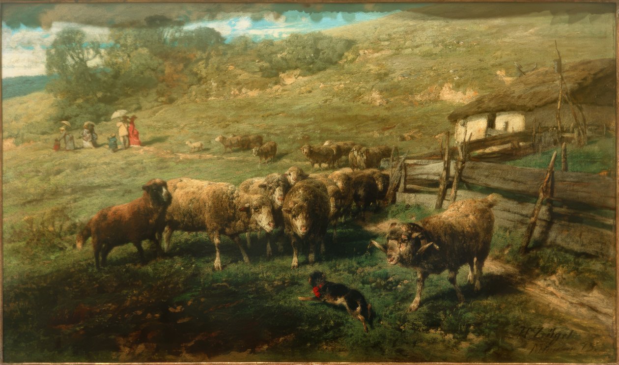 Ovelhas no portão de Heinrich von Zügel