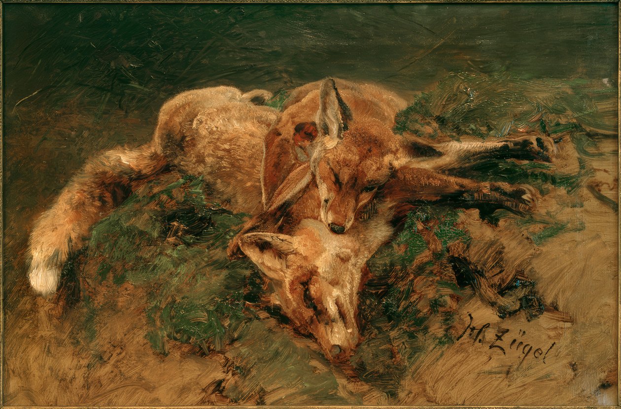 Duas raposas de Heinrich von Zügel