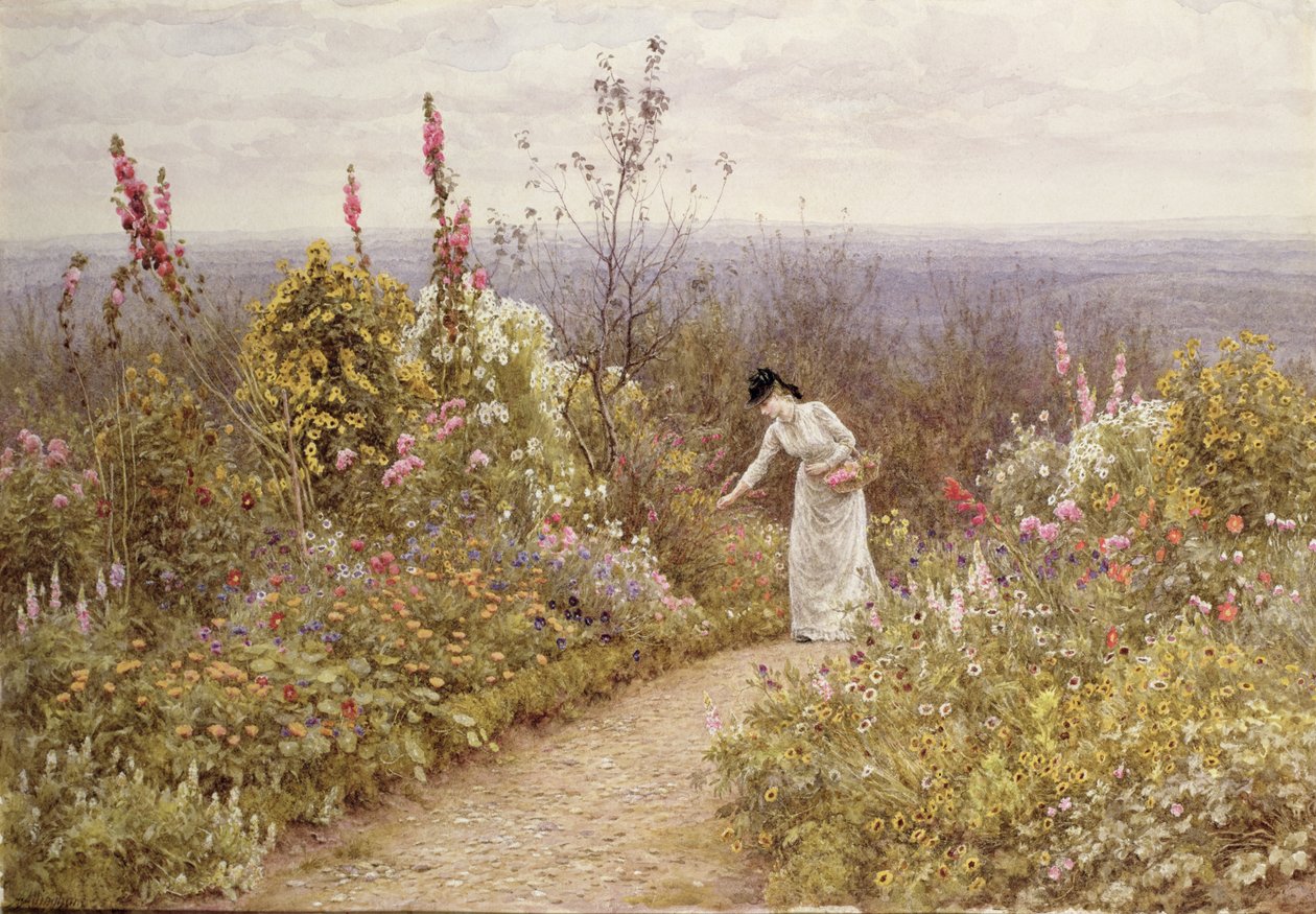 Um jardim em outubro, Aldworth, 1891 de Helen Allingham