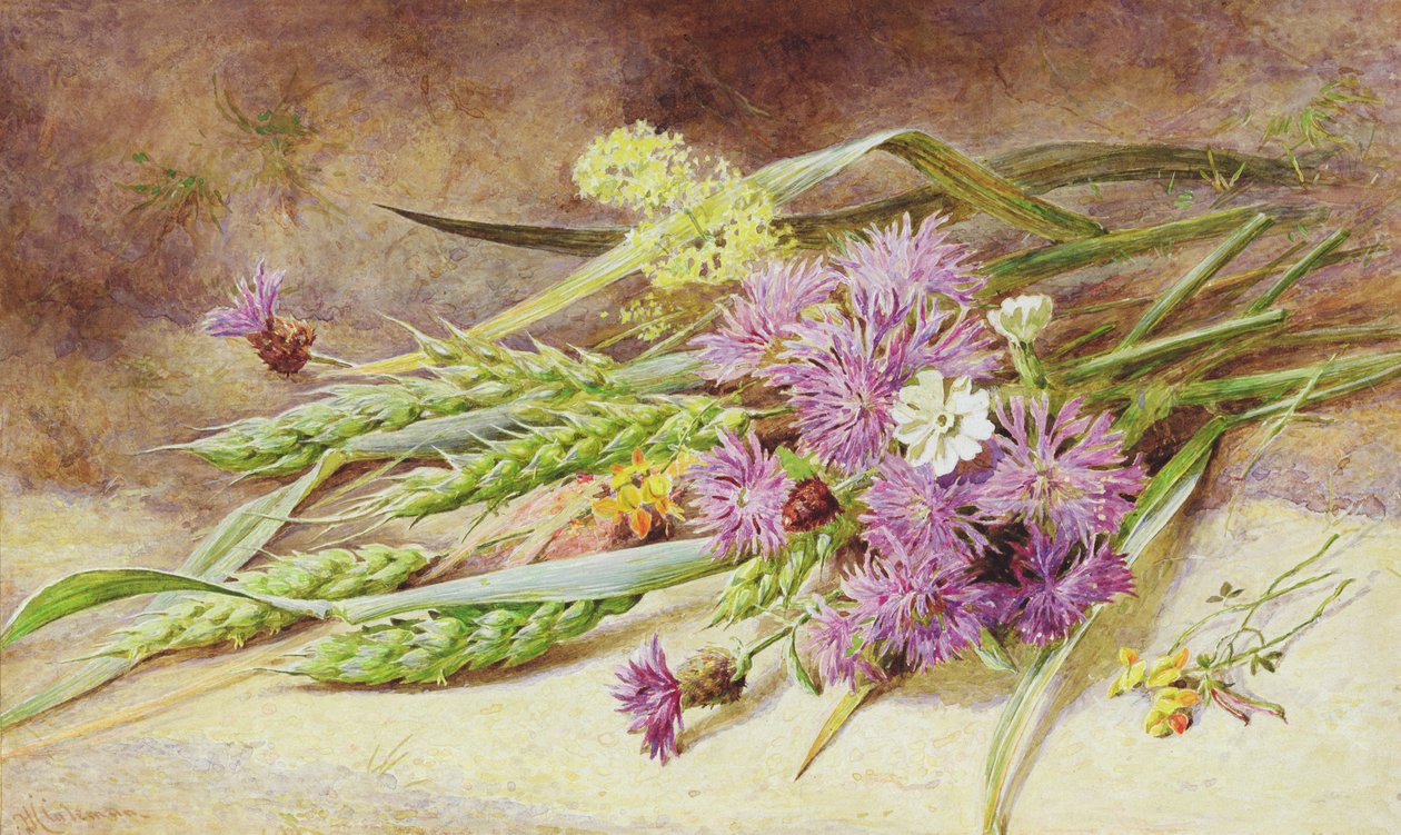 Trigo Verde e Flores Silvestres de Helen Cordelia Coleman Angell