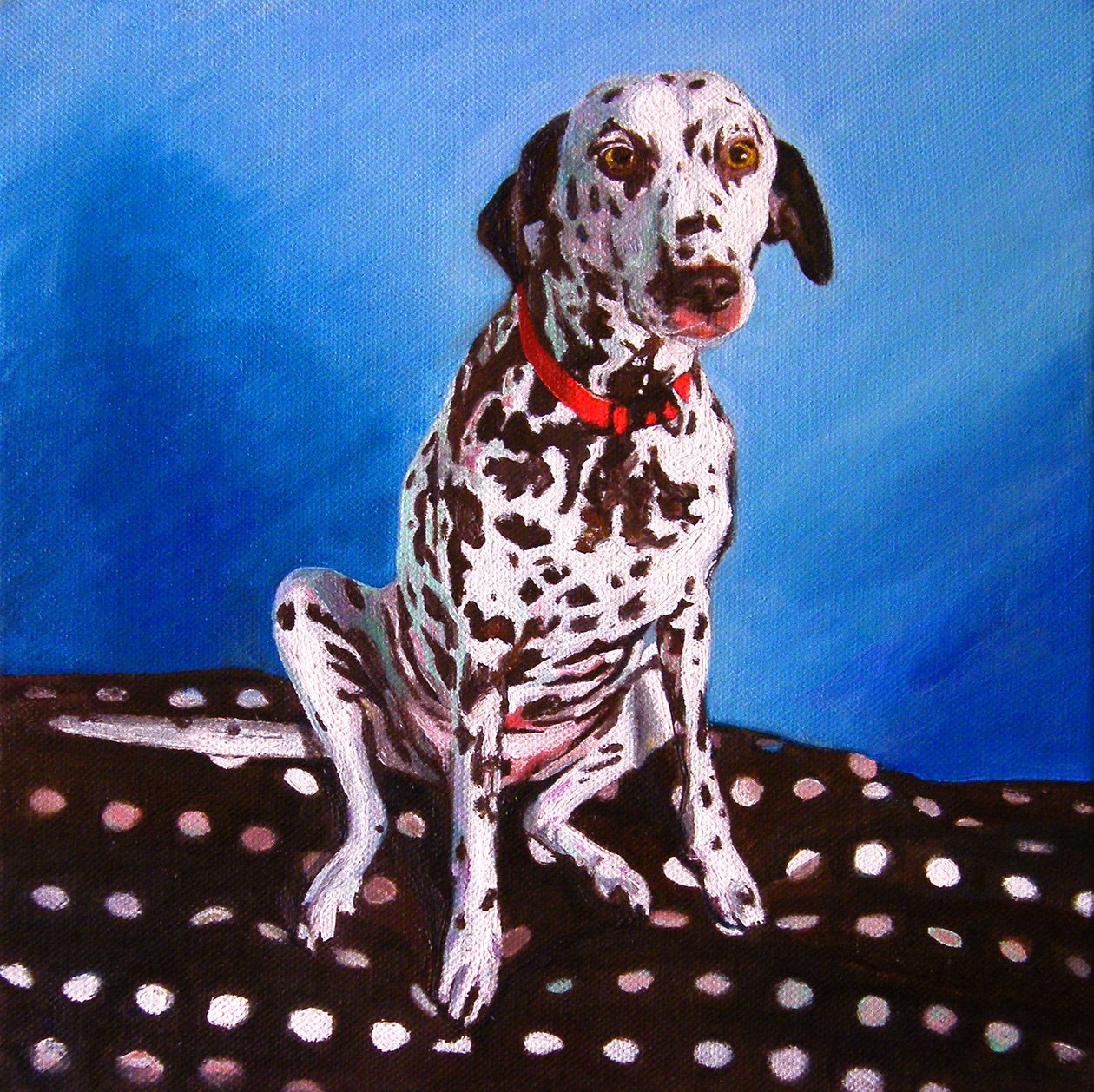 Dalmatian na almofada irregular, 2011, de Helen White