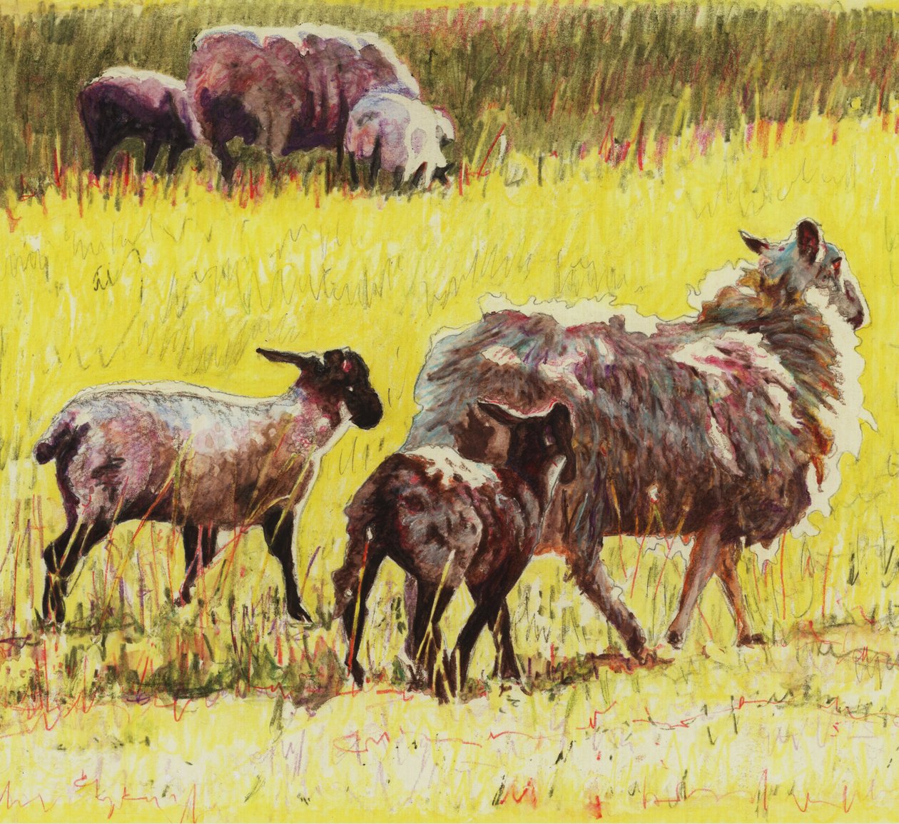 Em seguida, 2011 (lápis colorido sobre papel) de Helen White