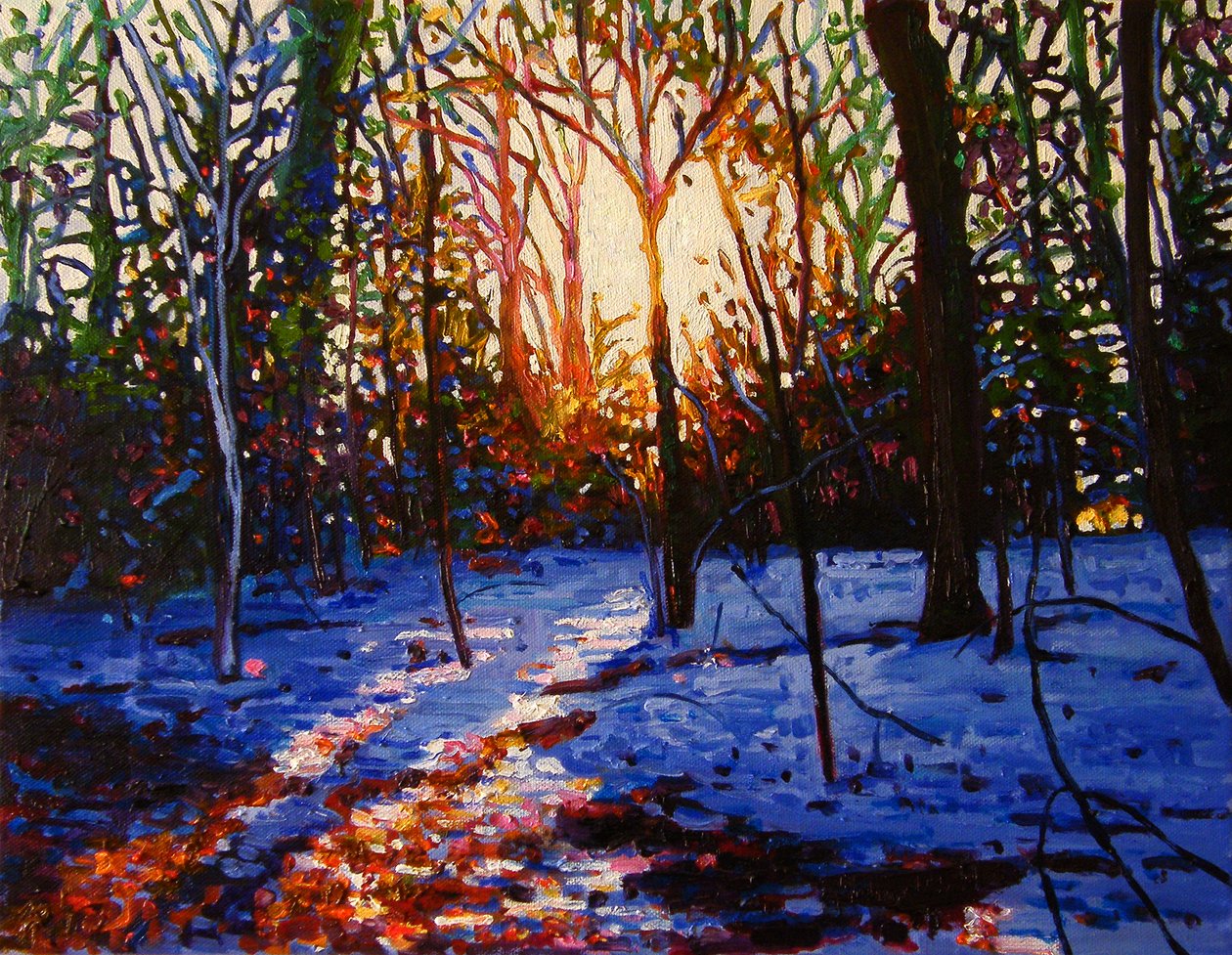 Pôr do sol na neve, 2010, de Helen White