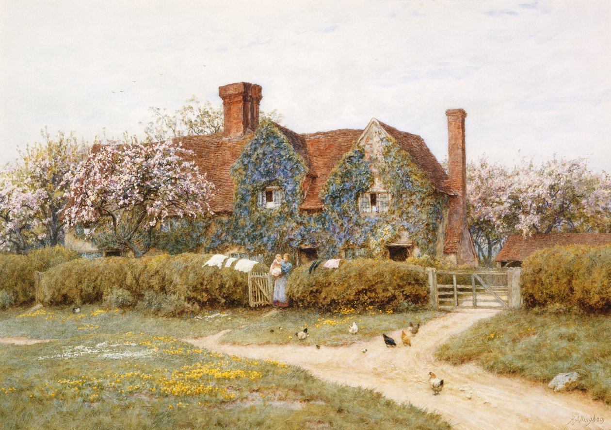 Uma casa de Buckinghamshire em Penstreet de Helen Allingham
