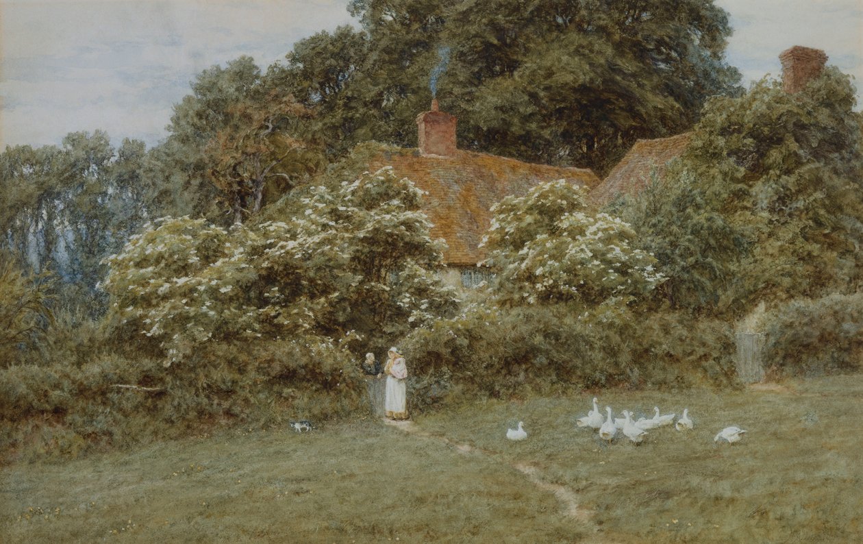 Uma casa de campo em Farringford, ilha de Wight de Helen Allingham
