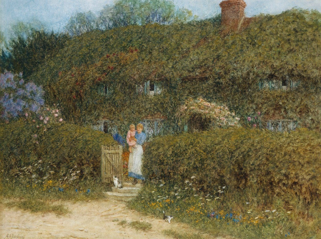 Uma casa de campo em Freshwater, Ilha de Wight de Helen Allingham