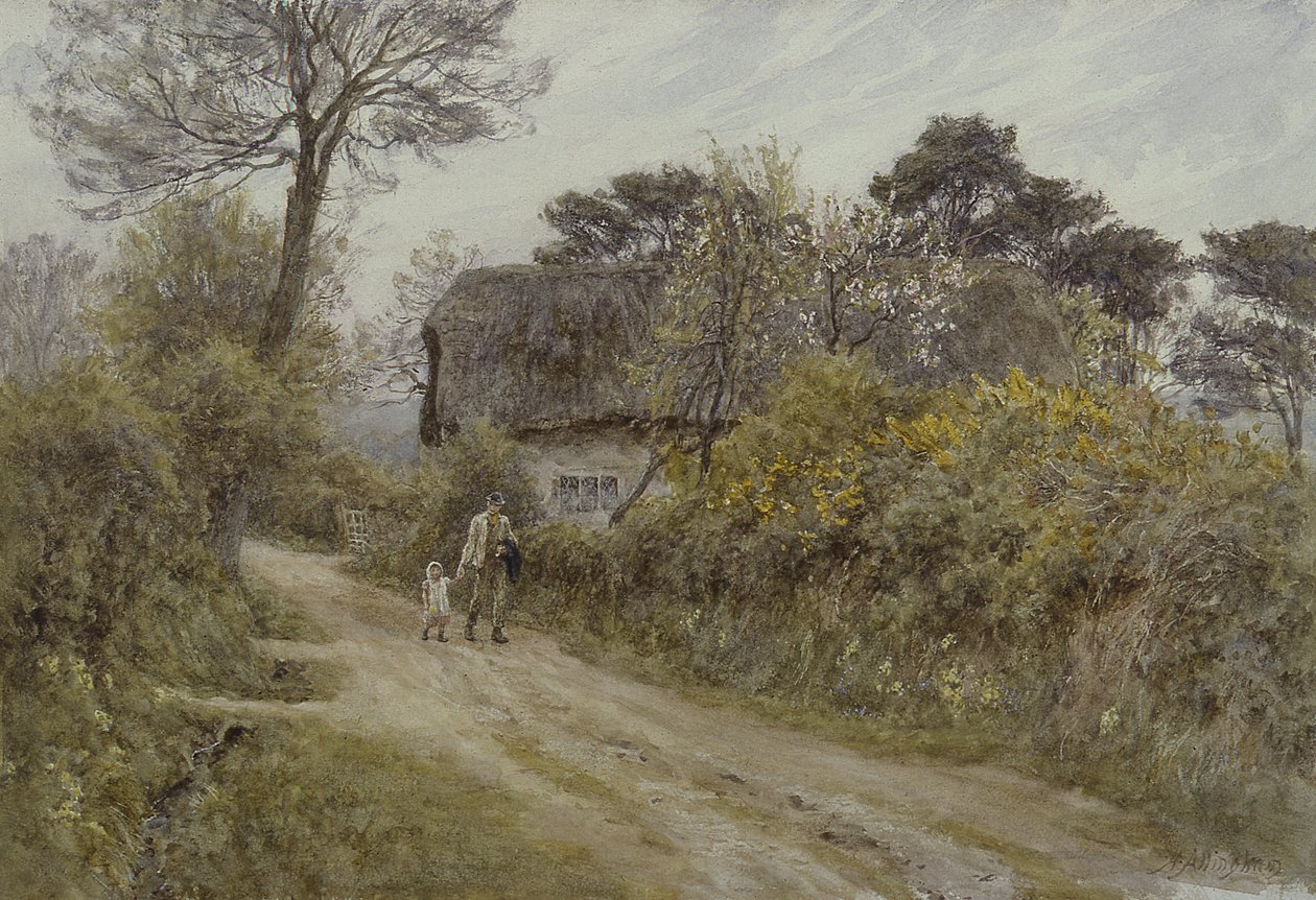 Uma casa de campo na ilha de Wight de Helen Allingham